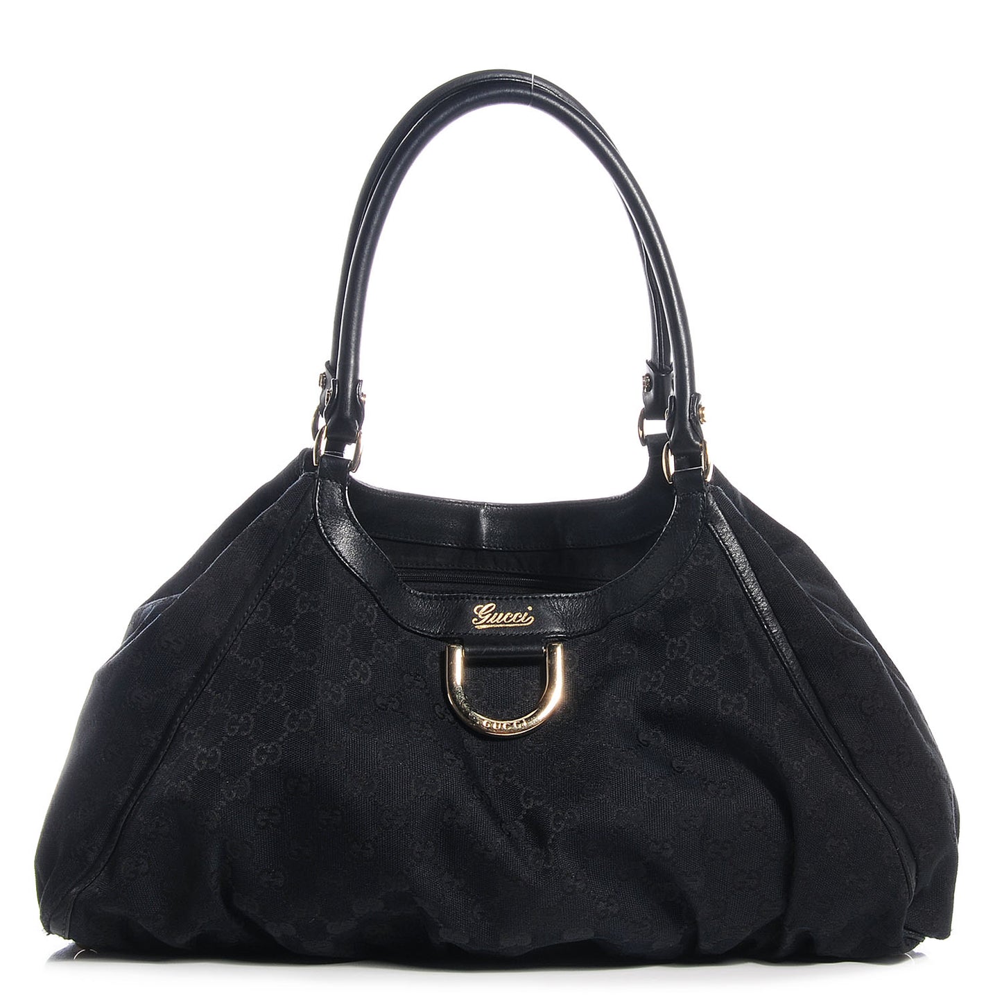 Monogram D Gold Large Shoulder Bag Black