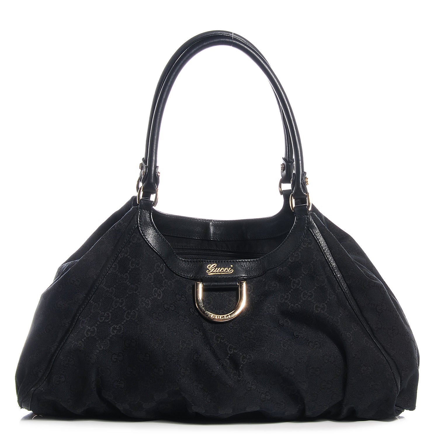Gucci Monogram D Gold Large Shoulder Bag Black 1 of 7