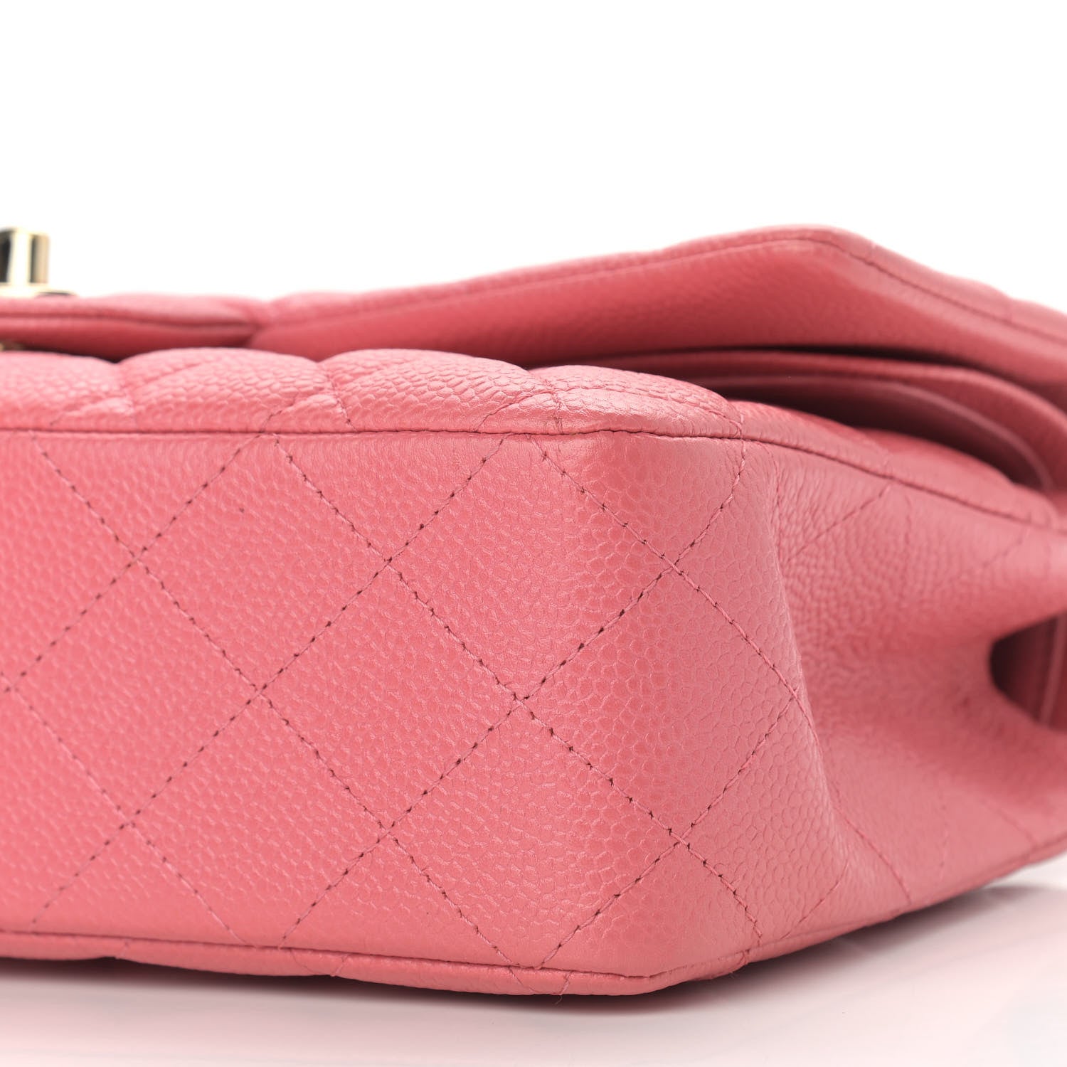 Chanel Metallic Caviar Quilted Medium Double Flap Pink 10 of 12