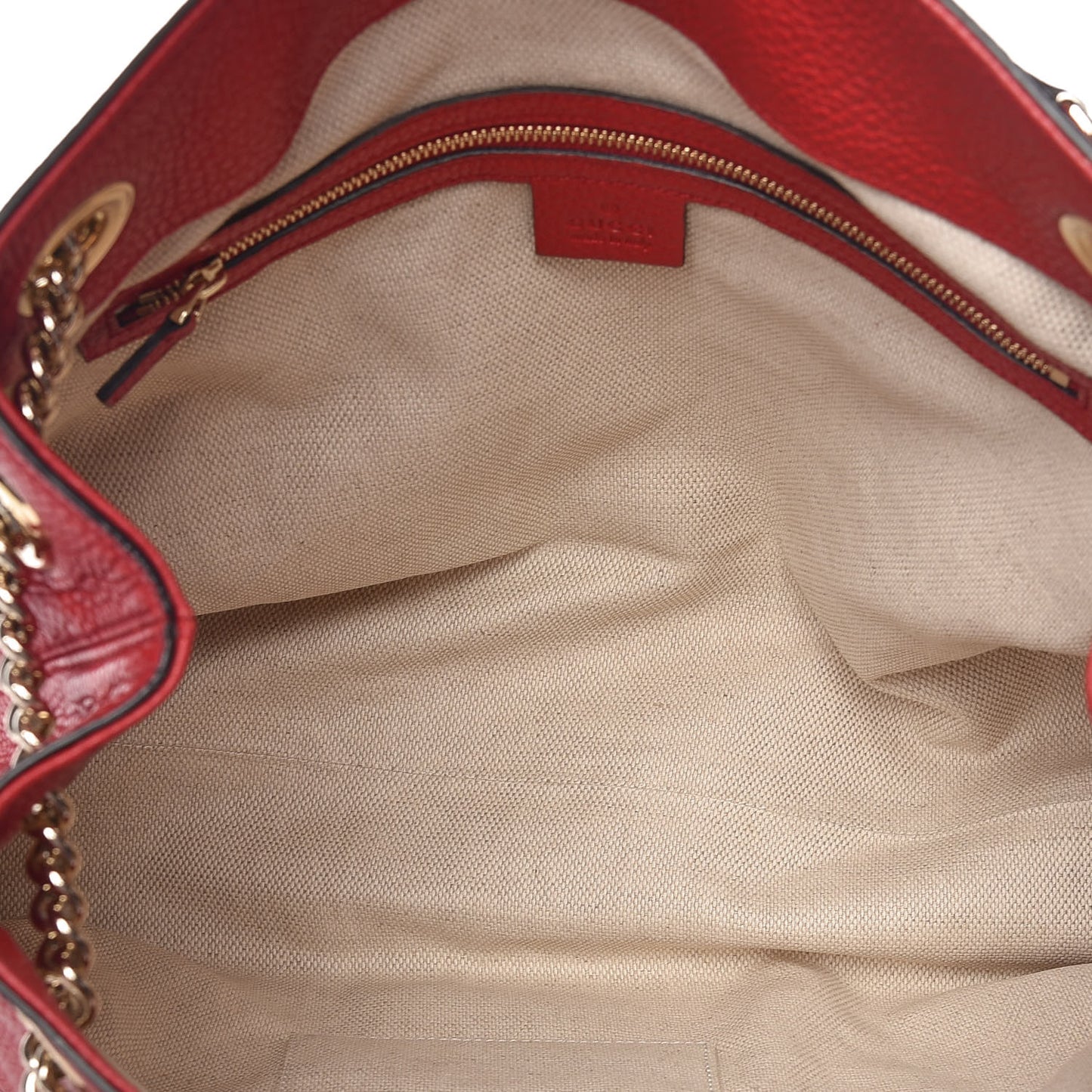 Pebbled Calfskin Medium Soho Chain Shoulder Bag Tabasco Red