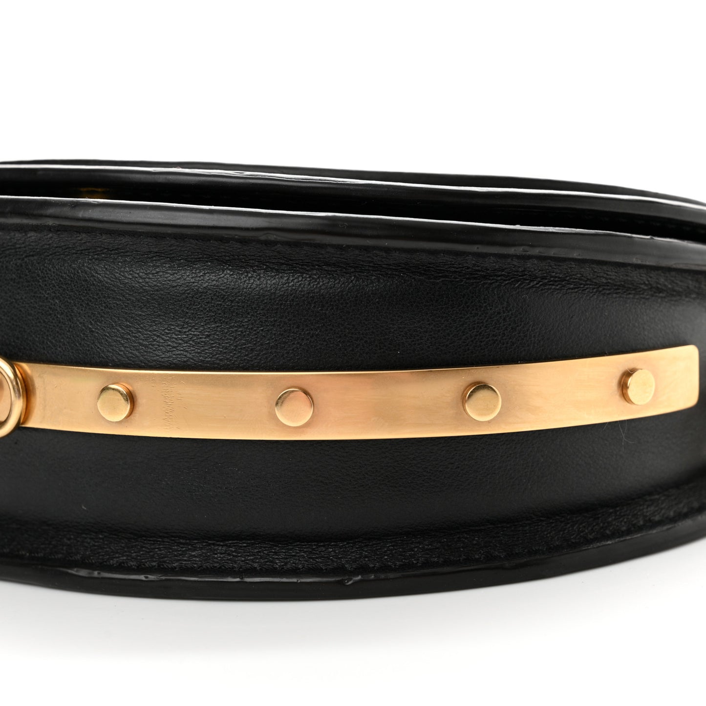Calfskin Small Nile Bracelet Minaudiere Bag Black