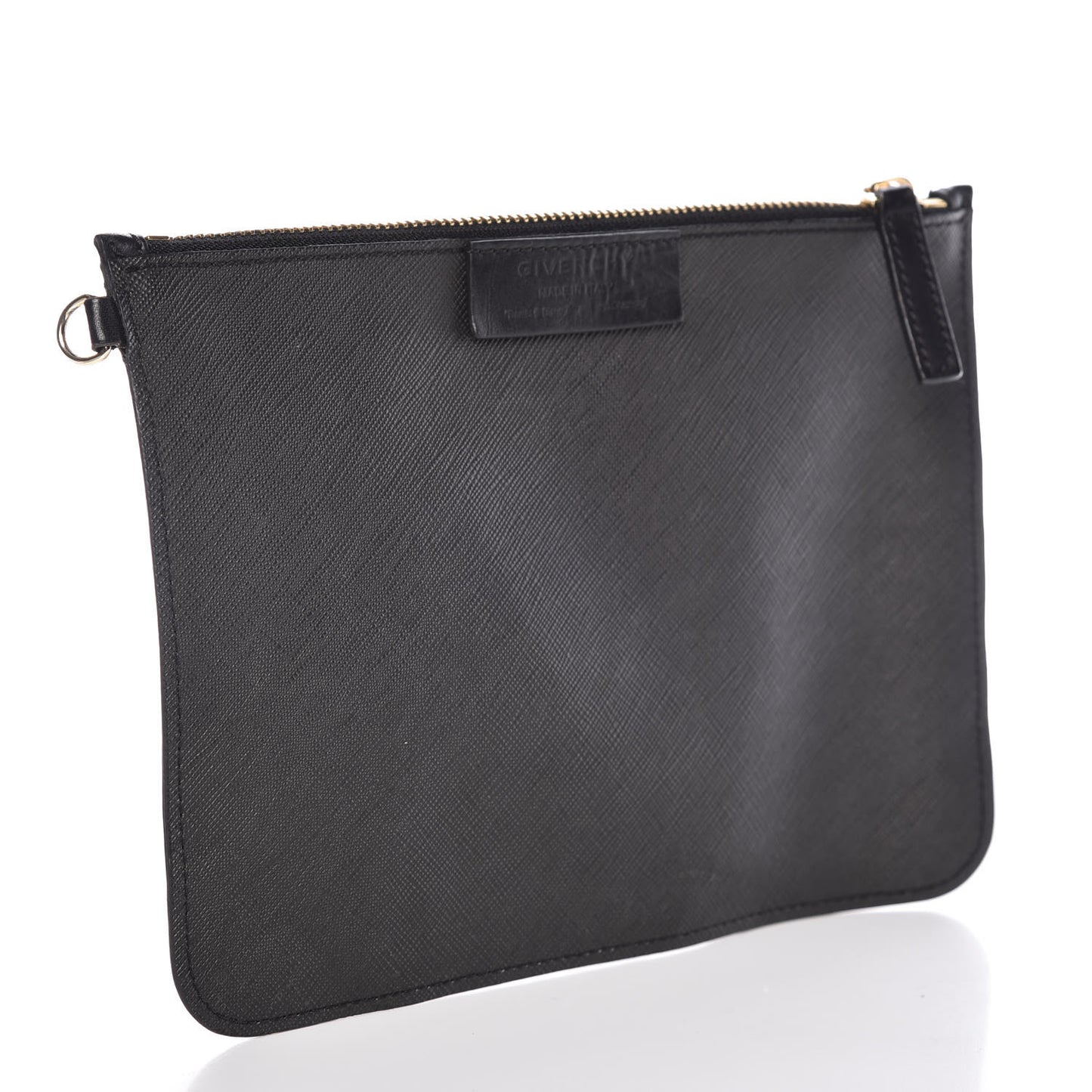 Textured Coated Canvas Bambi Print Cosmetic Pouch Black