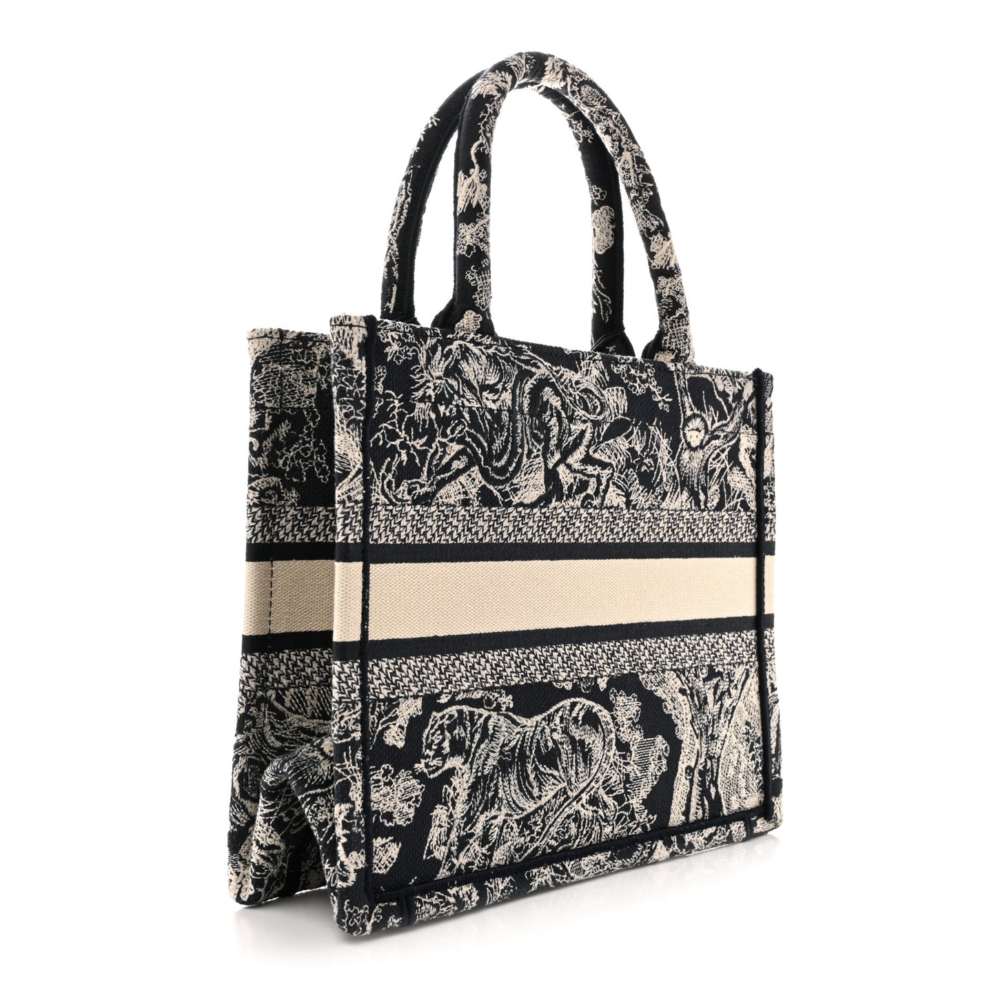 Canvas Embroidered Small Dioriviera Toile De Jouy Book Tote Blue