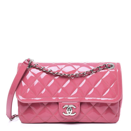 Chanel Patent Quilted Large Coco Shine Flap Pink 1 of 10