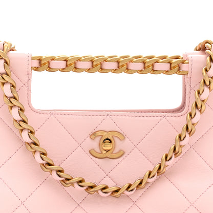Chanel Shiny Lambskin Small Shopping Bag Light Pink 8 of 10