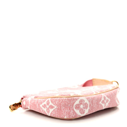 Louis Vuitton Denim Jacquard Monogram Micro Pochette Accessories Rose 4 of 6