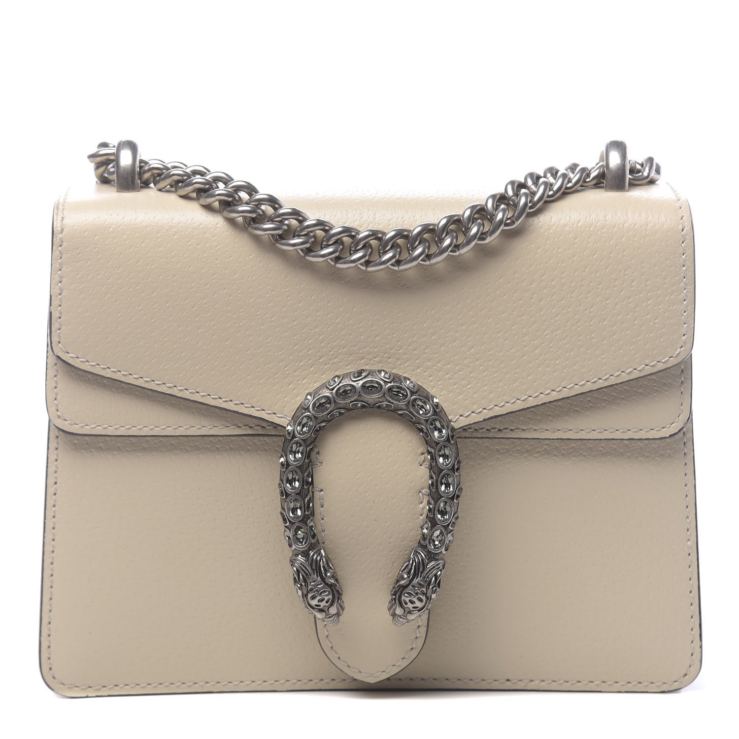 Gucci Textured Calfskin Crystal Mini Dionysus Shoulder Bag Mystic White 1 of 11