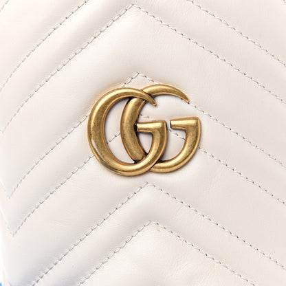 Gucci Calfskin Matelasse Mini GG Marmont 2.0 Bucket Bag White 9 of 11