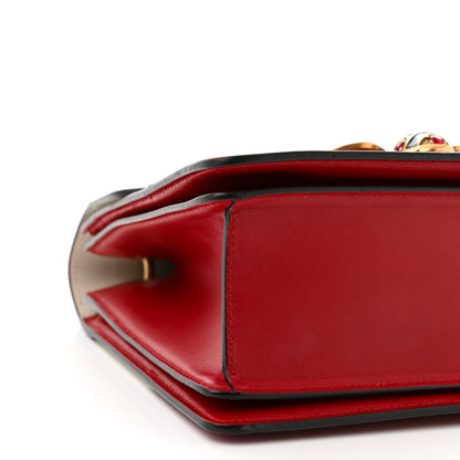 Gucci Calfskin Sylvie Web Small Queen Margaret Top Handle Bag Hibiscus Red Mystic White 9 of 12
