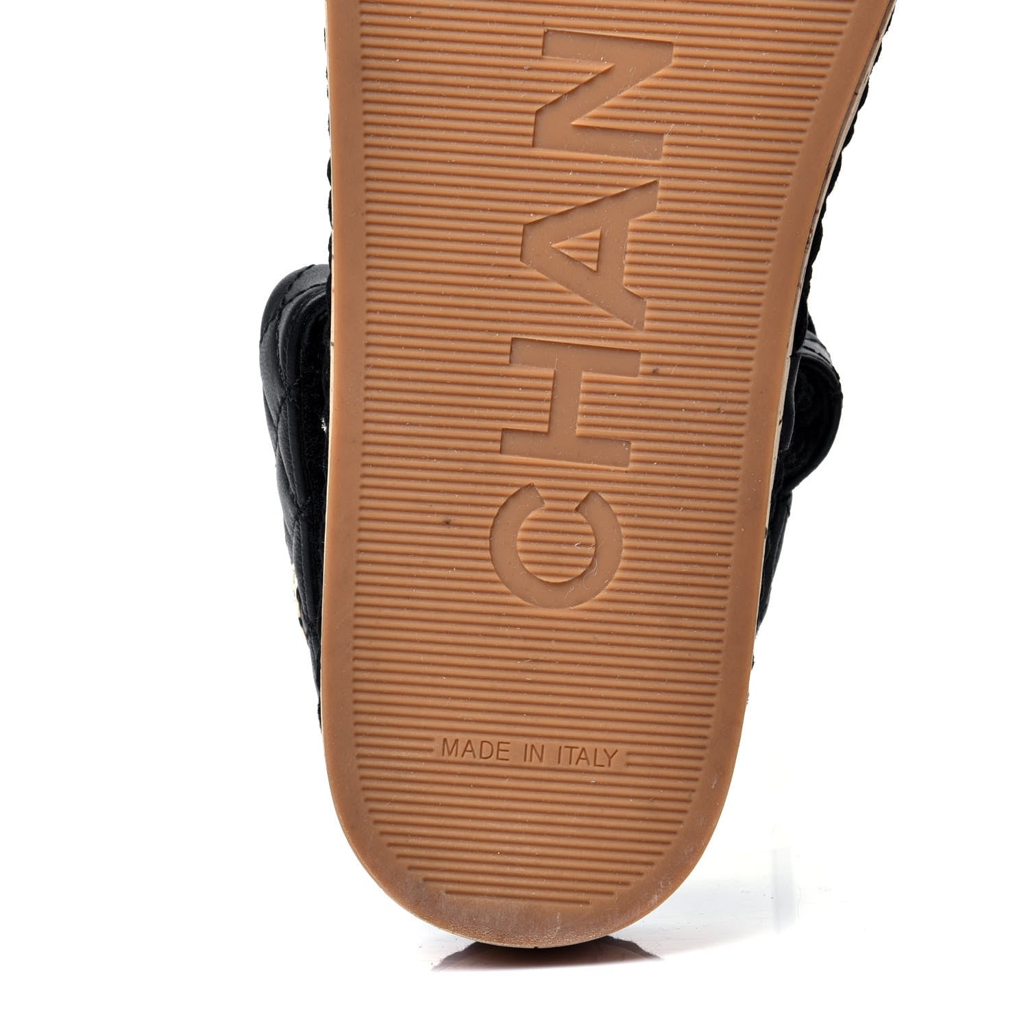 Chanel Cord Lambskin Quilted Logo Sandals 37 Black 8 of 10
