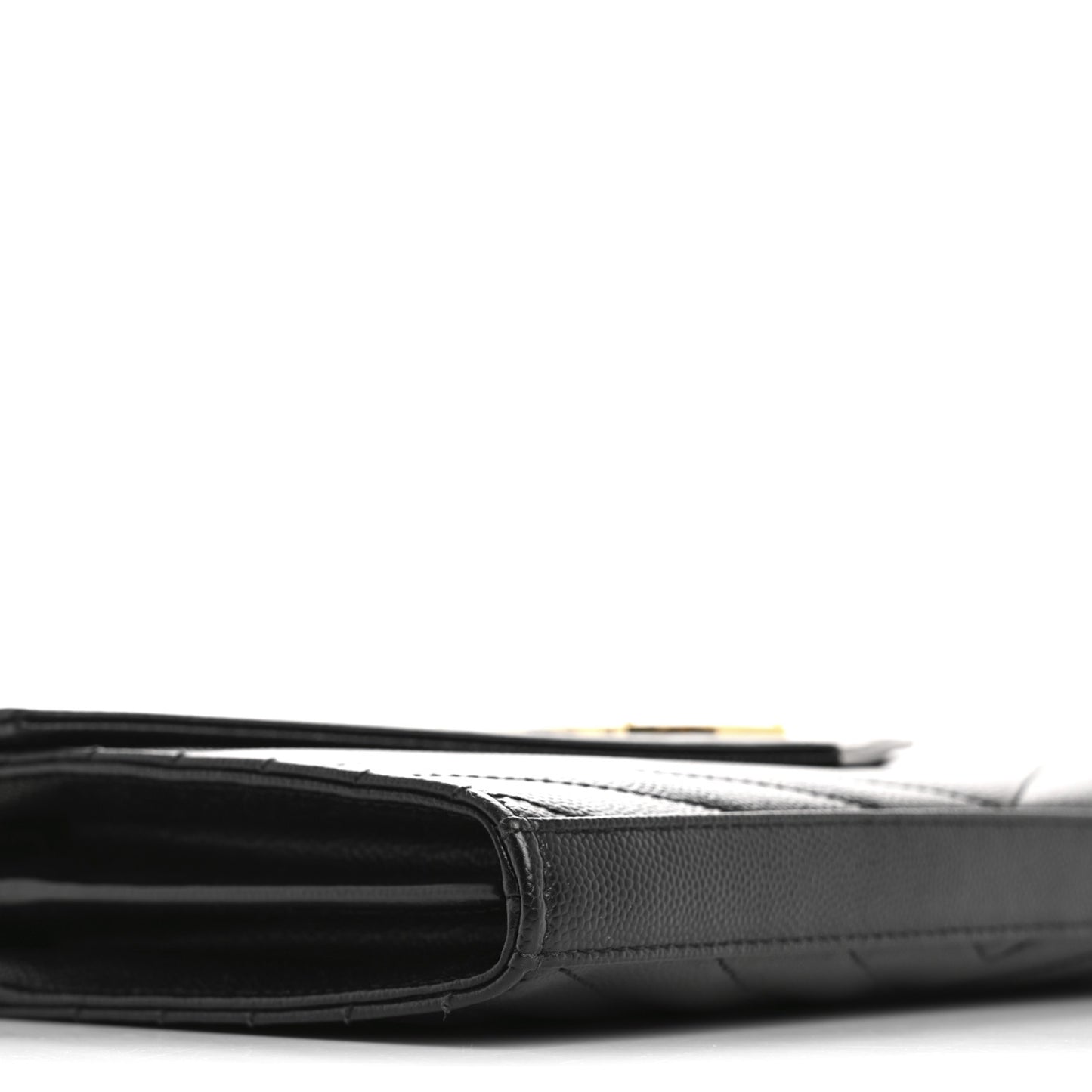 Grain De Poudre Matelasse Chevron Monogram Chain Wallet Black