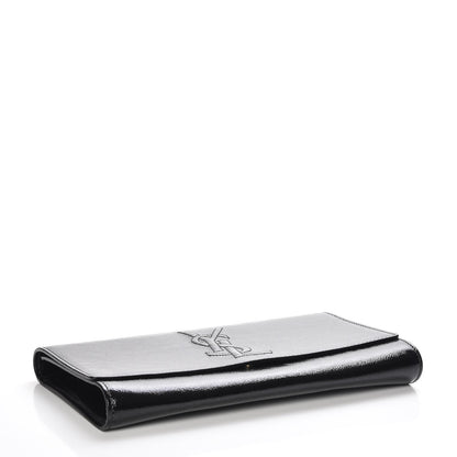 Saint Laurent Textured Patent Monogram Large Belle De Jour Clutch Black 4 of 7