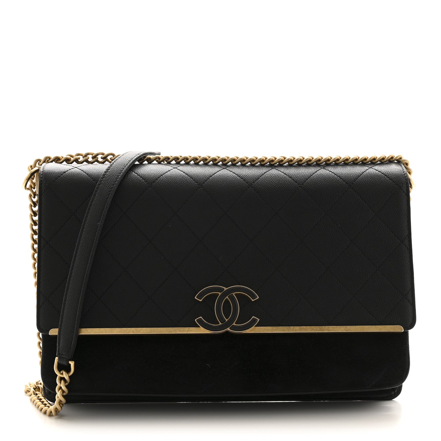 Chanel Caviar Suede Stitched Lady Coco Flap Black 1 of 12