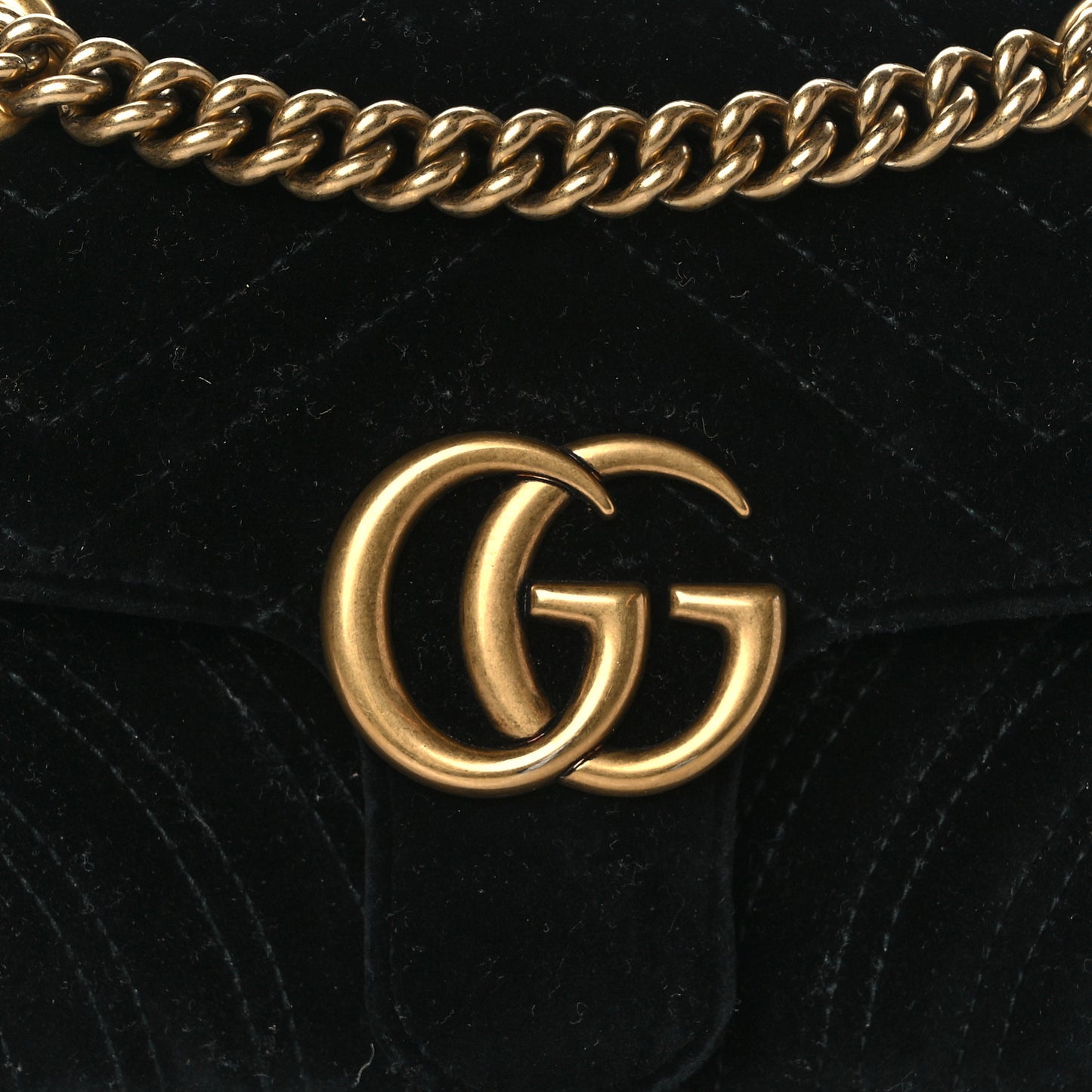 Velvet Matelasse Mini GG Marmont Shoulder Bag Black