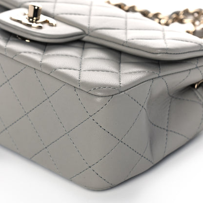 Chanel Lambskin Quilted Mini Rectangular Flap Grey 11 of 12