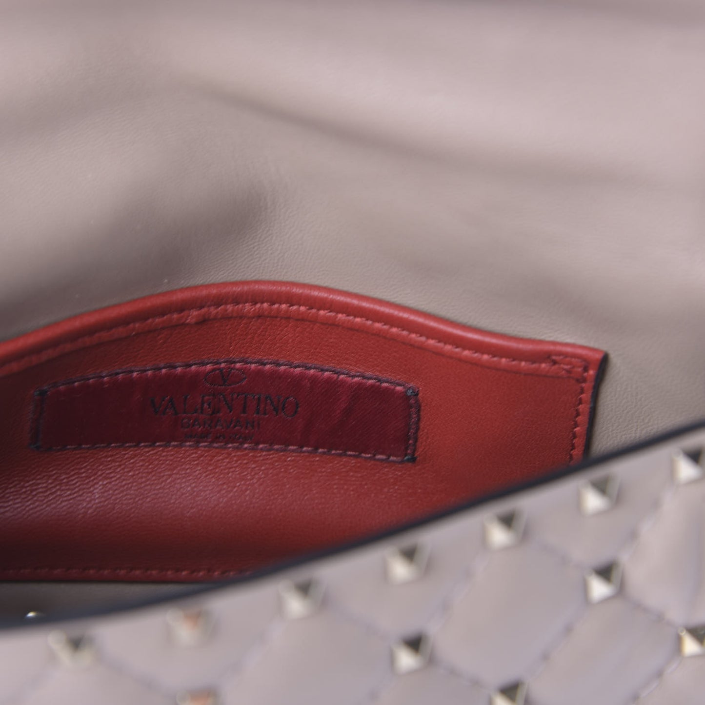Nappa Small Rockstud Spike Shoulder Bag Poudre
