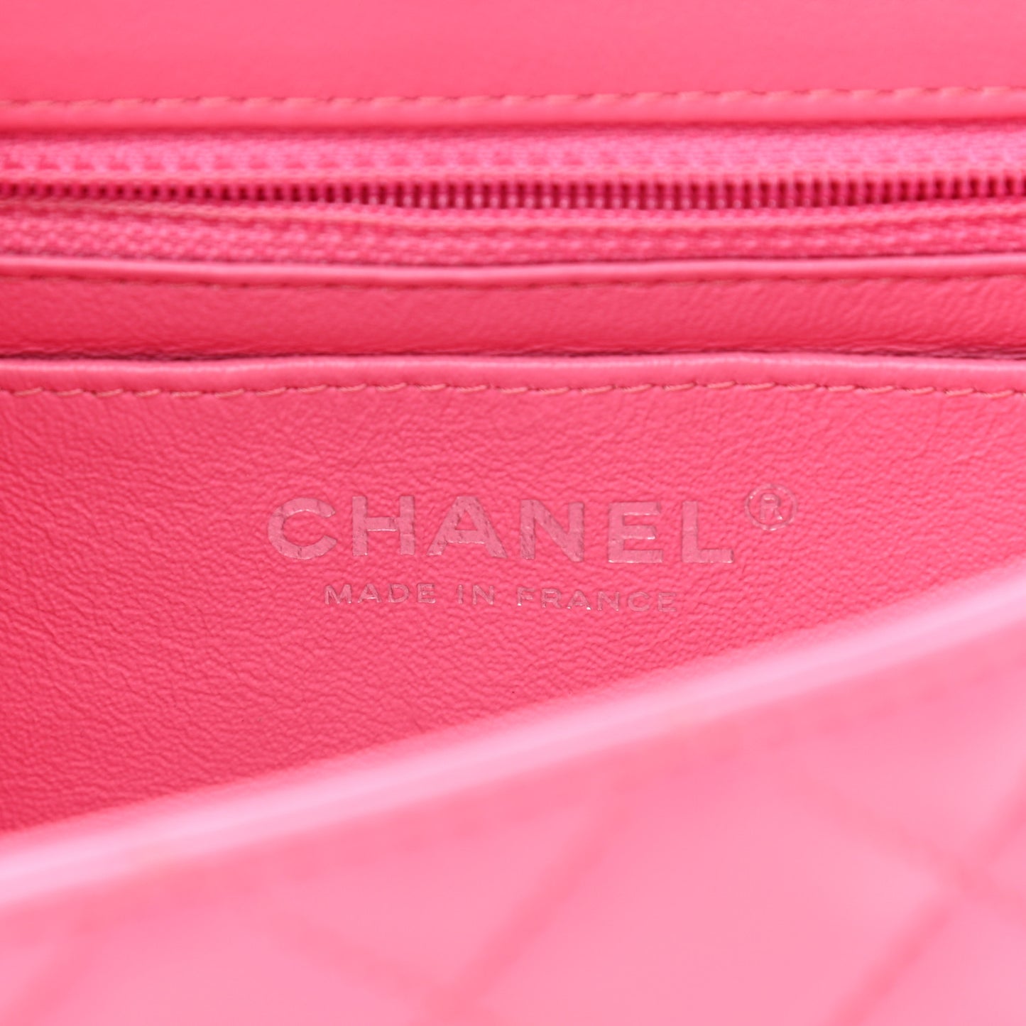 Lambskin Quilted Mini Rectangular Flap Dark Pink