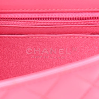 Chanel Lambskin Quilted Mini Rectangular Flap Dark Pink 6 of 14