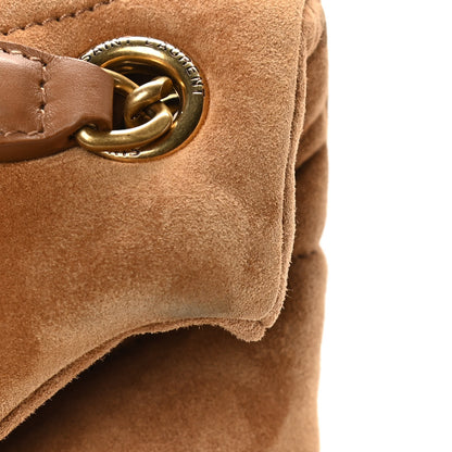 Saint Laurent Suede Calfskin Quilted Small Loulou Puffer Monogram Chain Satchel Cinnamon 15 of 20
