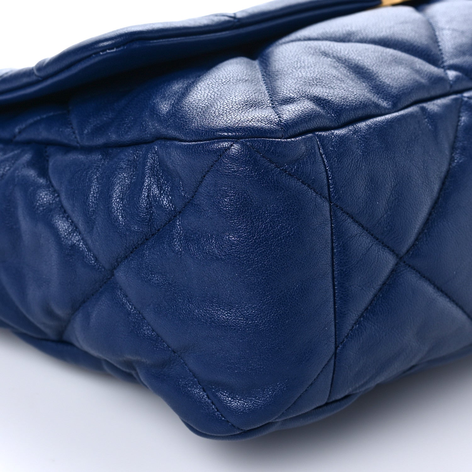Chanel Goatskin Quilted Maxi Chanel 19 Flap Blue 9 of 10