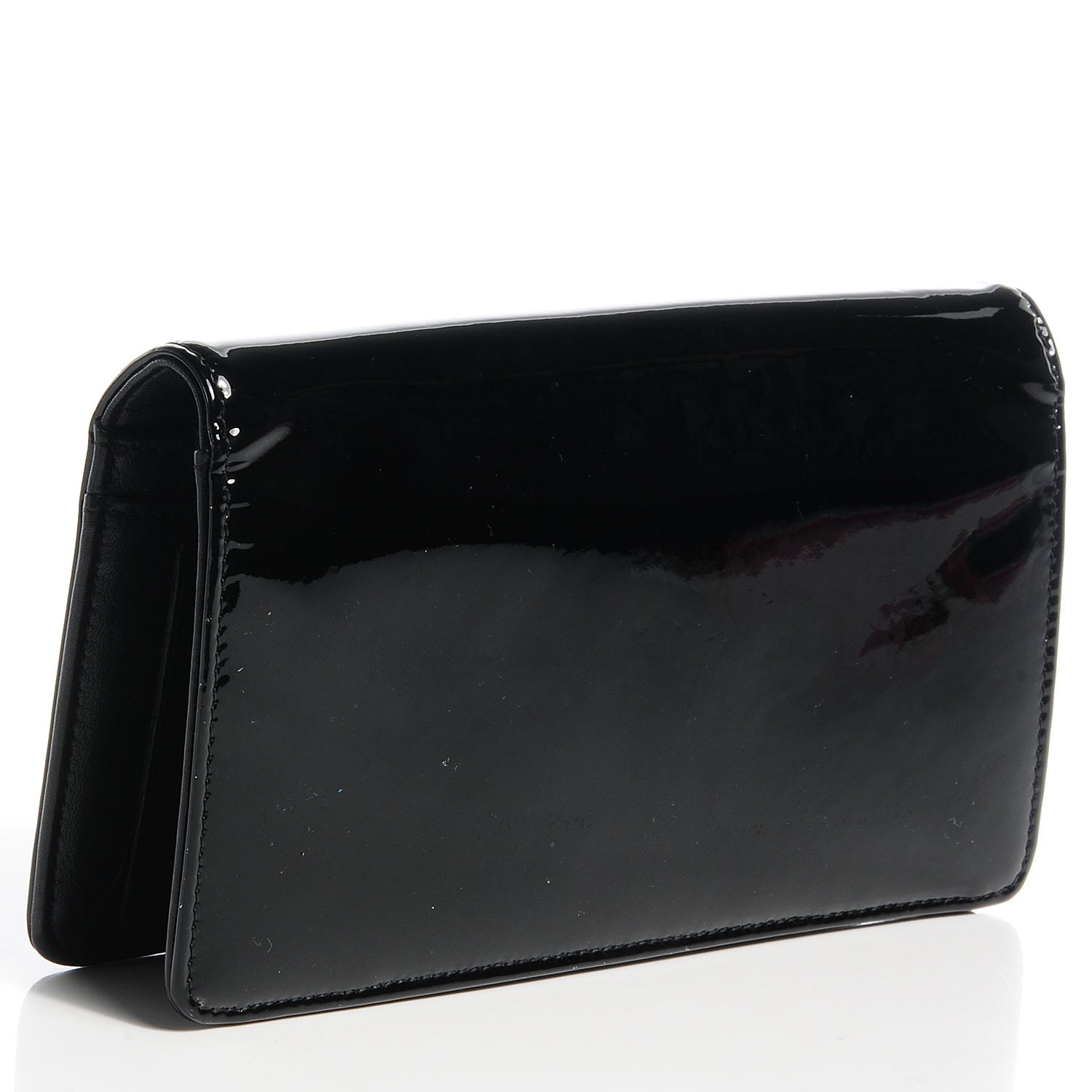 Chanel Patent CC Yen Wallet Black White 3 of 8