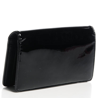 Chanel Patent CC Yen Wallet Black White 3 of 8
