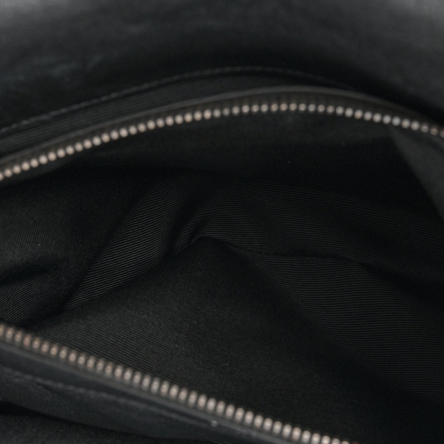 Sheepskin Matelasse Chevron Monogram Large College Satchel Black