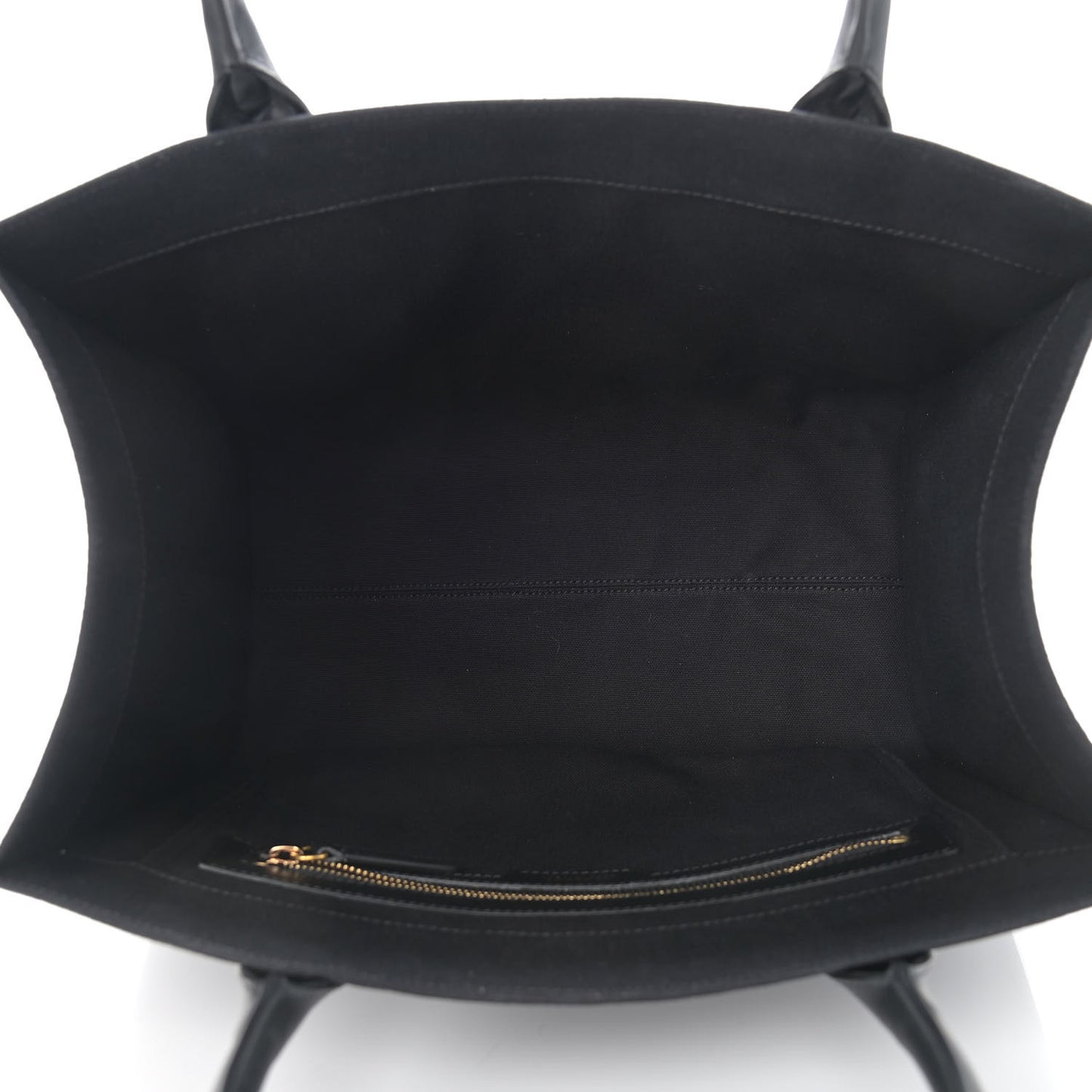 Canvas Suppler Calfskin Cabas GV Signature Tote Black