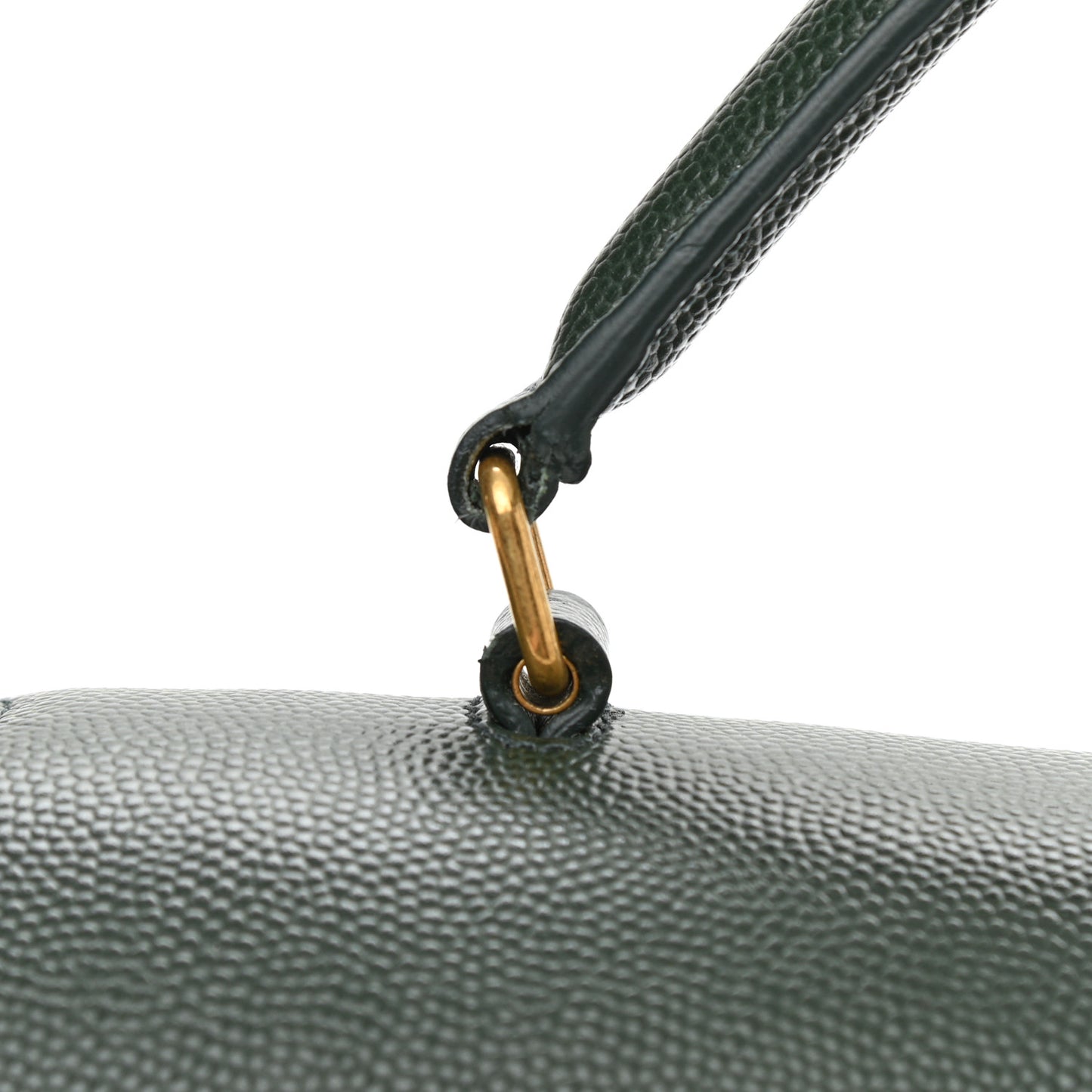 Grain de Poudre Medium Classic Monogram Cassandra Top Handle Dark Green