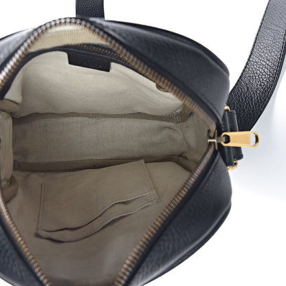 Gucci Grained Calfskin Logo Messenger Bag Black 5 of 9