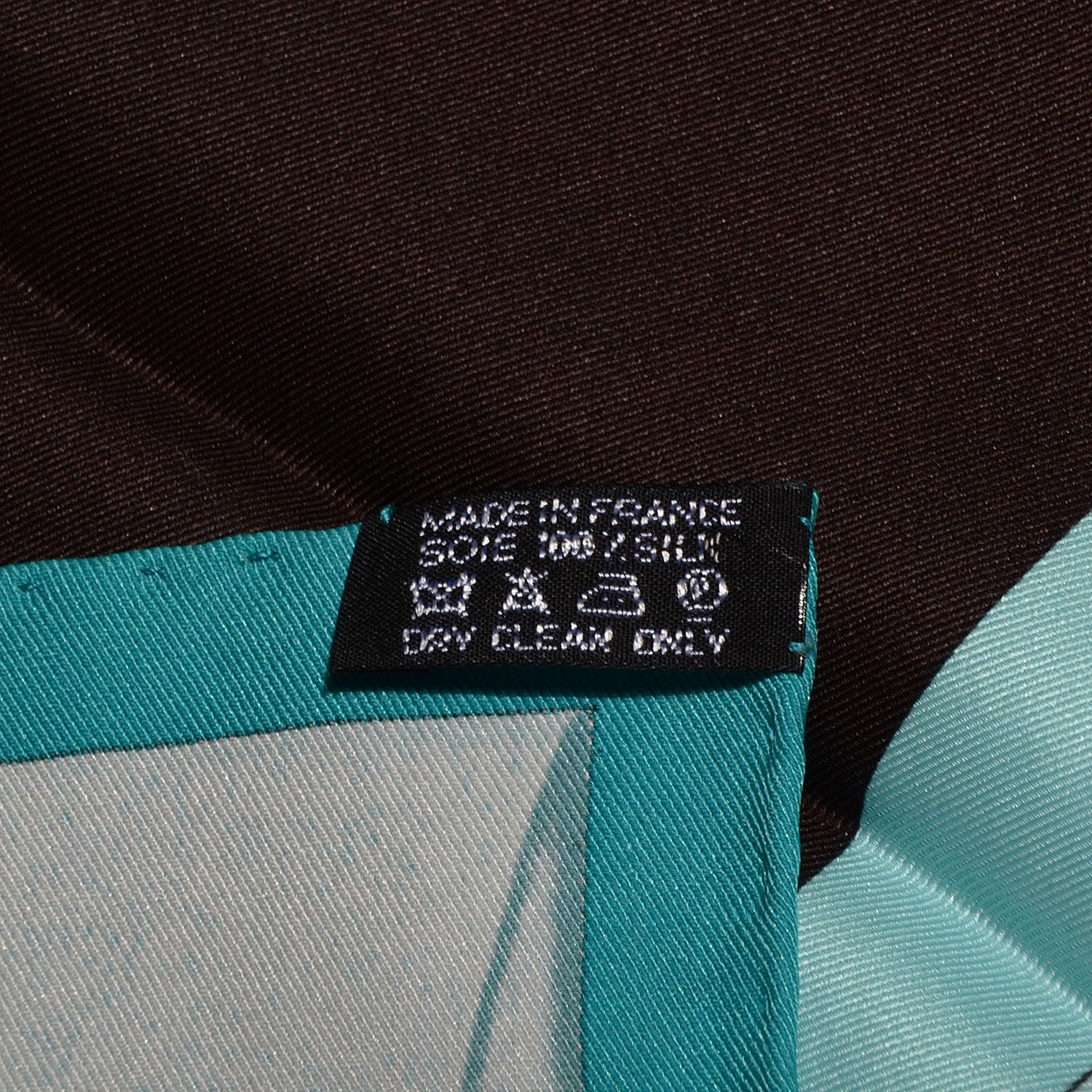 Hermes Silk Swinging Saint Germain Scarf 70 Ivory Marron Fonce Turquoise 6 of 6
