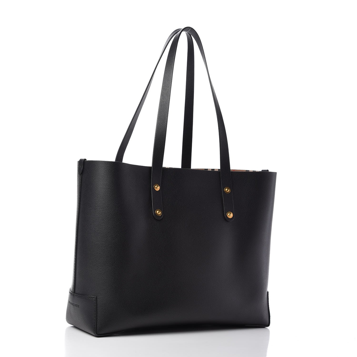 Burberry Calfskin Crest Embossed Small Tote Black 3 of 9