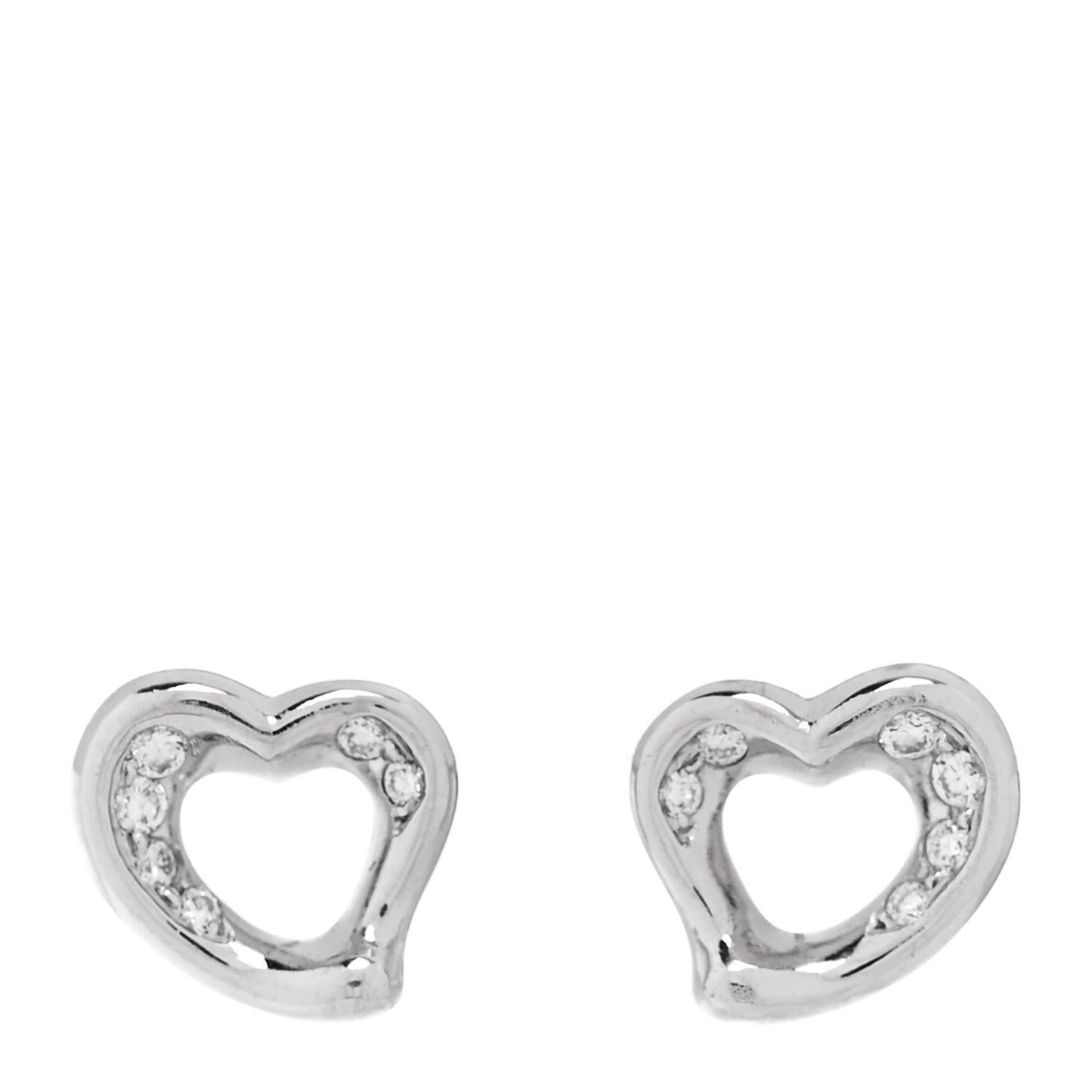 Platinum Diamond Elsa Peretti Open Heart Earrings