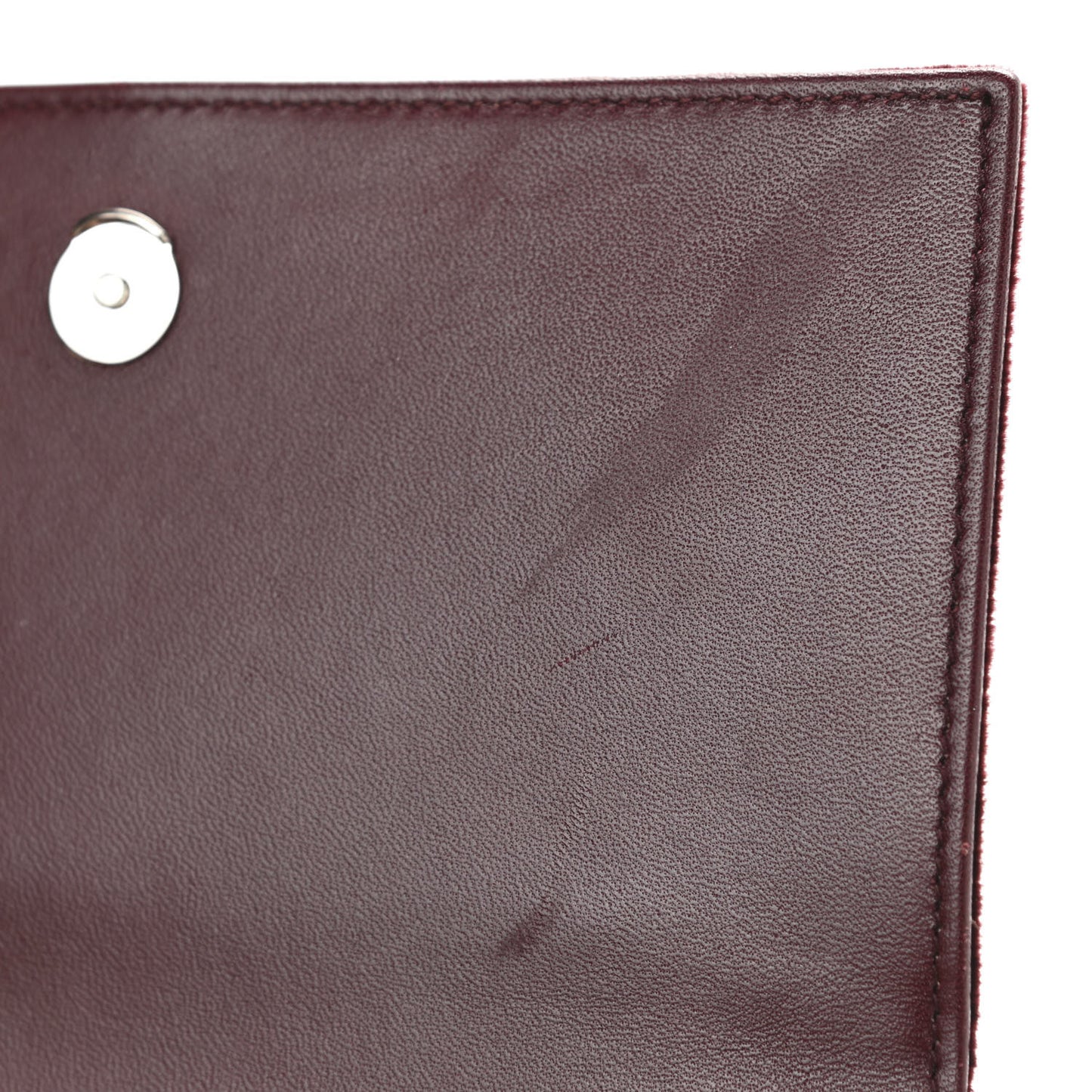 Velvet Crystal Monogram Kate Tassel Shoulder Bag Burgundy