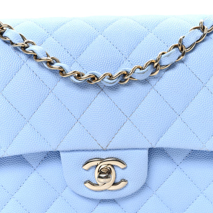 Chanel Caviar Quilted Small Double Flap Light Blue 8 of 10