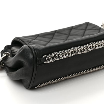 Chanel Washed Lambskin Quilted Bijoux Chain Accordion Flap Black 9 of 10