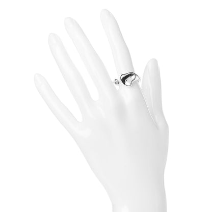 Tiffany Sterling Silver Diamond Elsa Peretti Full Heart Ring 54 7 2 of 5