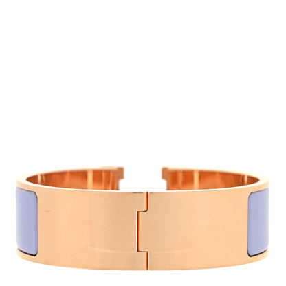 Hermes Enamel Wide Clic Clac H Bracelet GM Parme 3 of 5