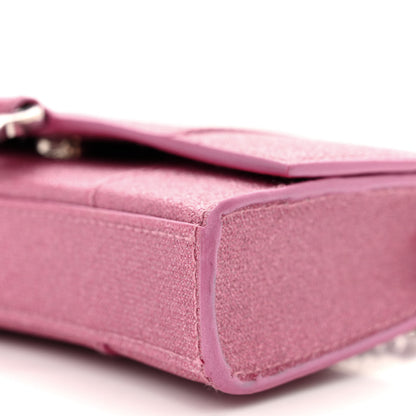 Balenciaga Sparkling Fabric XS Hourglass Wallet On Chain Sweet Pink 9 of 11