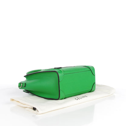 Celine Drummed Calfskin Nano Luggage Mint 4 of 8