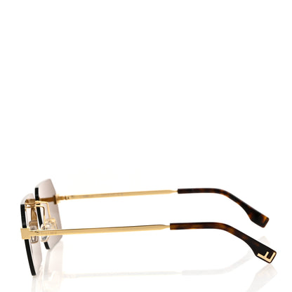 Fendi Metal Sky Rectangular Sunglasses FE40043U Gold Brown 3 of 8