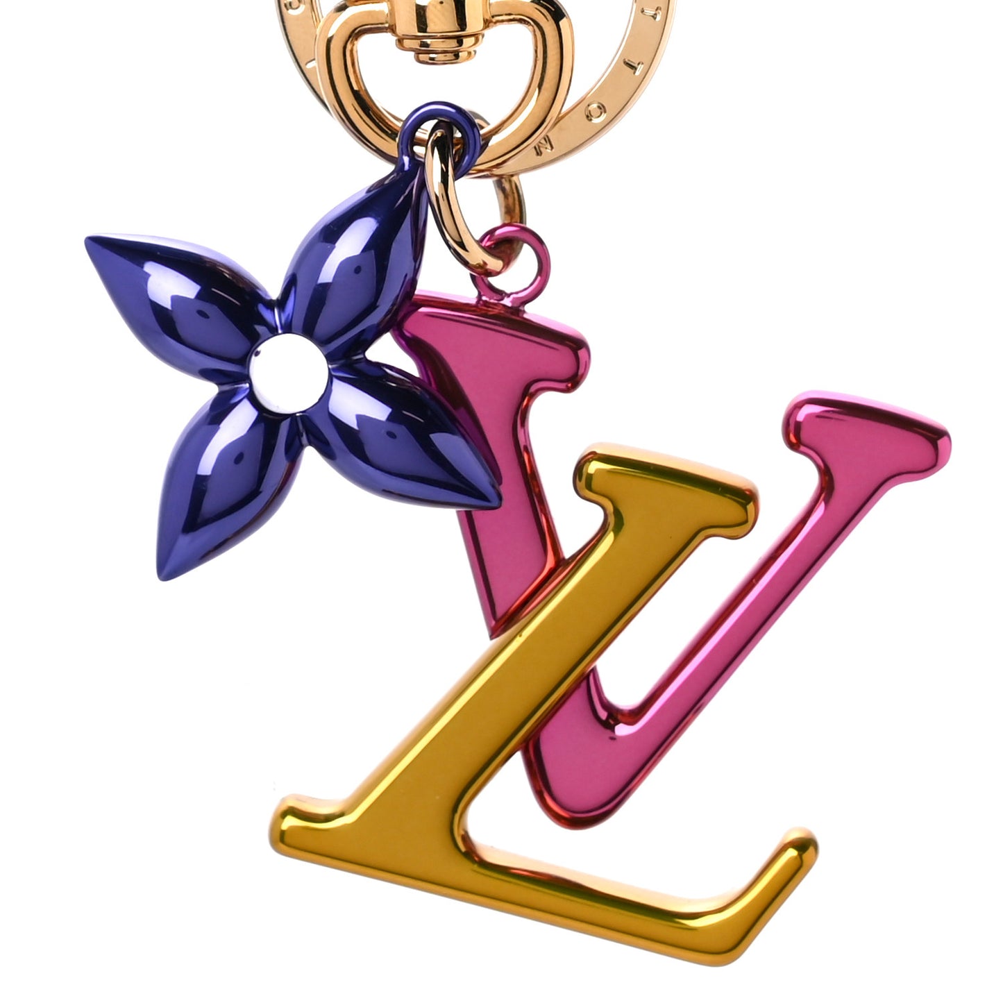 LV New Wave Bag Charm Key Holder Multicolor