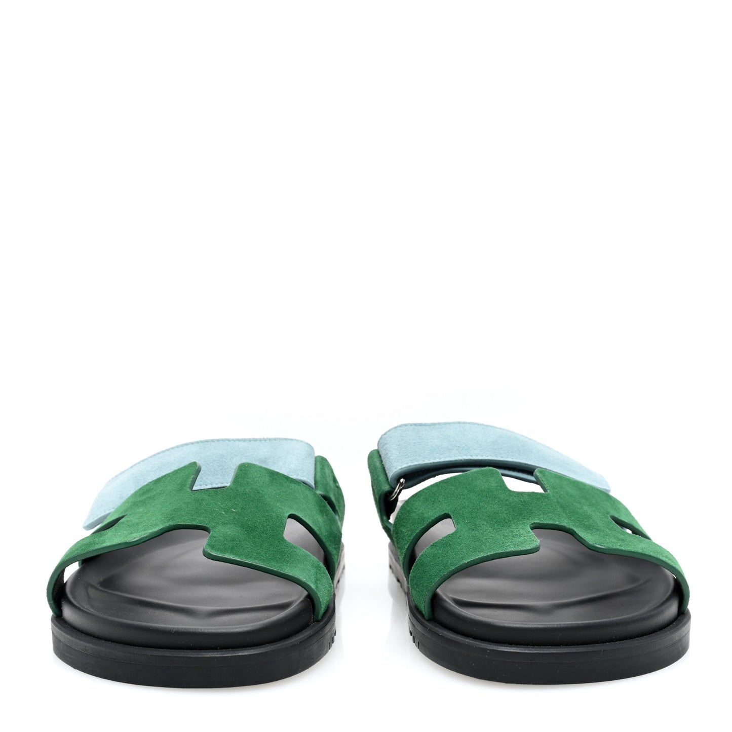 Suede Goatskin Womens Chypre Sandals 37.5 Vert Cactus Vert d'Eau