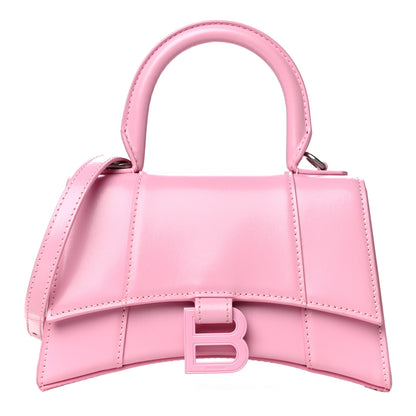 Balenciaga Shiny Box Calfskin Tonal B Hourglass Top Handle Bag XS Candy Pink 1 of 12