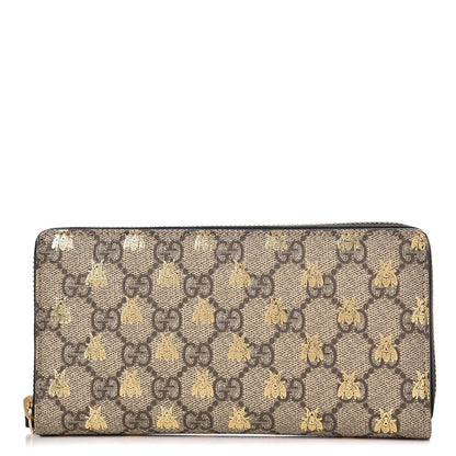 Gucci GG Supreme Monogram Bees Zip Around Wallet 1 of 8