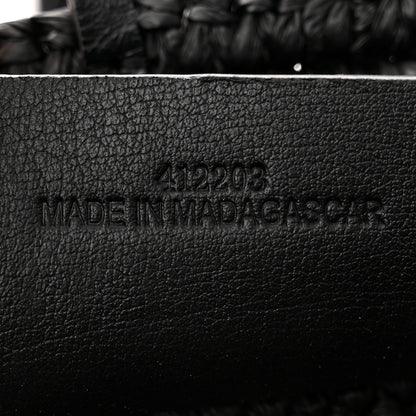 Loewe Raffia Medium Elephant Basket Tote Bag Black 7 of 14