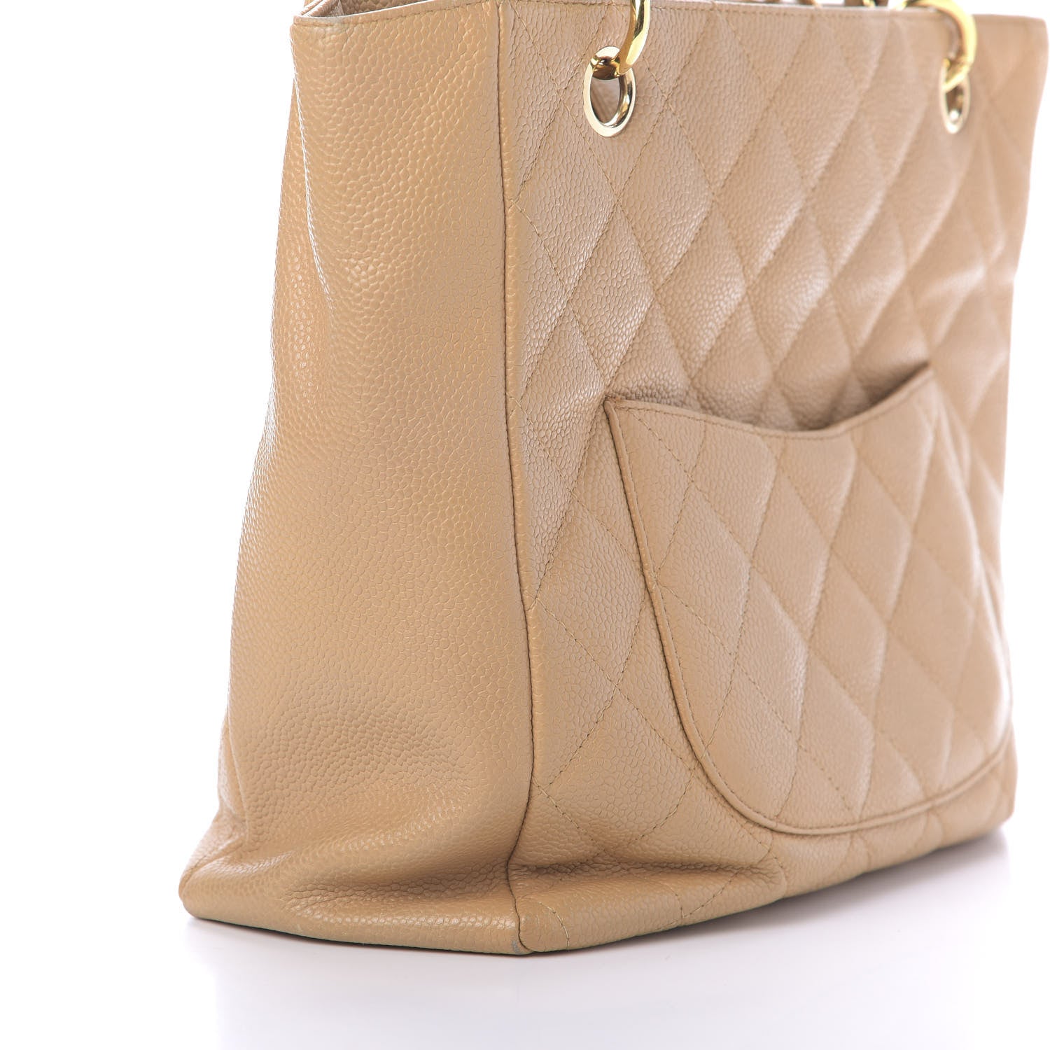 Chanel Caviar Quilted Petit Shopping Tote PST Dark Beige 10 of 18