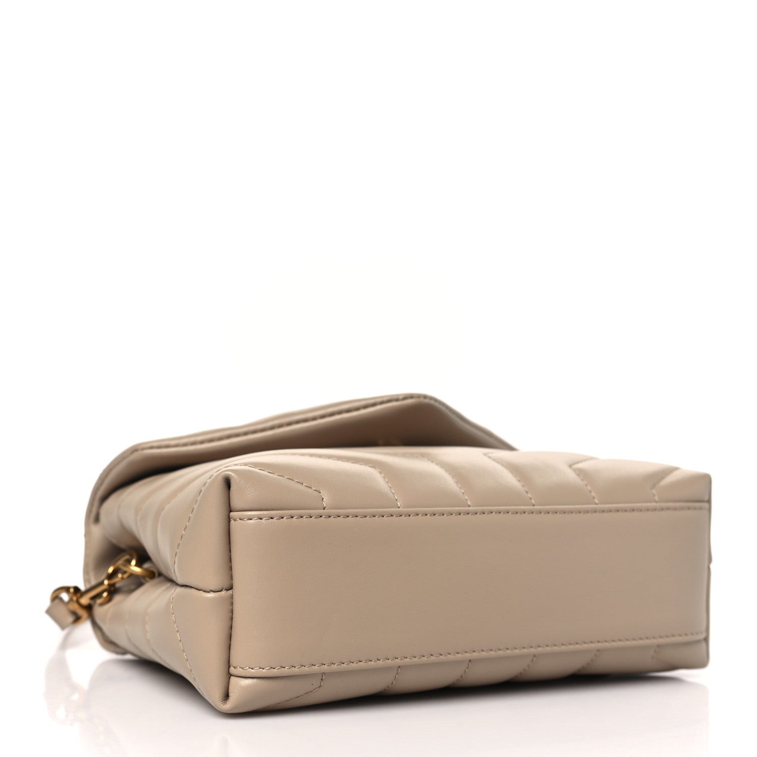 Saint Laurent Calfskin Y Quilted Monogram Toy Loulou Crossbody Bag Dark Beige 4 of 10