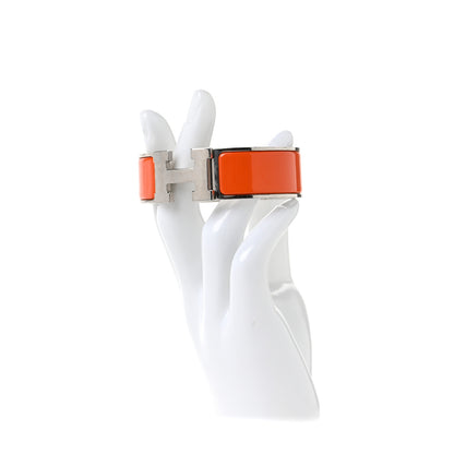 Hermes Enamel Wide Clic Clac H Bracelet GM Orange 2 of 4