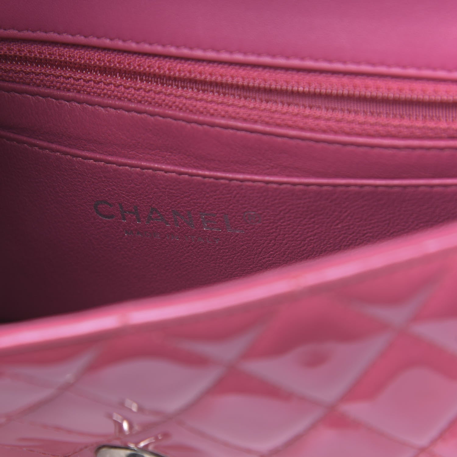 Chanel Patent Quilted Mini Rectangular Flap Fuchsia 6 of 11